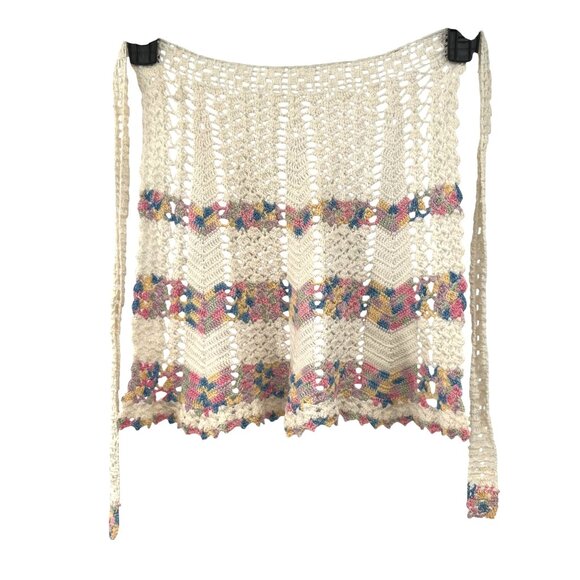 Vintage Handmade Crocheted Half Apron Child or Smaller Woman Used Farmhouse - Picture 5 of 10